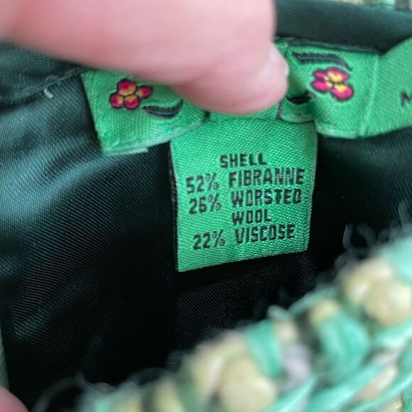 TIBI WOOL BLEND BASKETWEAVE PENCIL SKIRT IN GREEN‎ - Picture 6 of 7